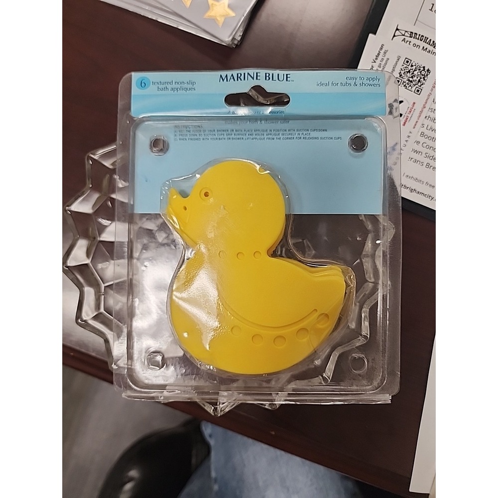MARINE BLUE EASY TO APPLY TEXTURED NON-SLIP BATH ACCESSORIES‎ Yellow Duck